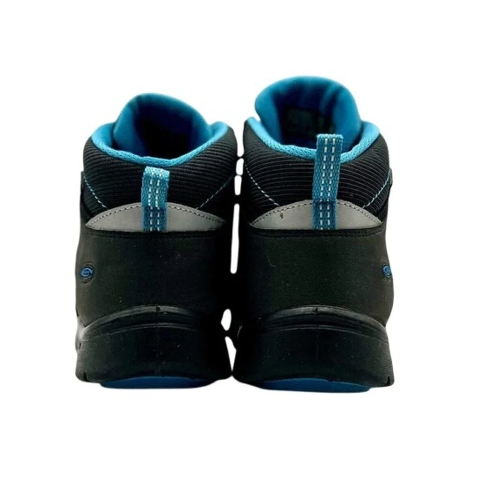 KEEN Targhee Mid Waterproof Hiking Boots‎ Kids Black Blue Size 6Y 1018000 BBK